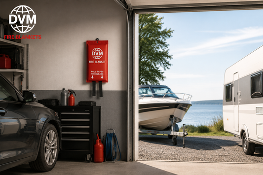 DVM fire blanket for cars, garages, boats, caravans and recreational fire safety