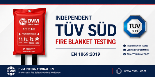 DVM 1×1 m Fire Blanket Successfully Independently Tested by TÜV SÜD