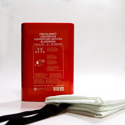 DVM-FBOX-1x1: Professional Fire blanket in Box, size 1x1 m.