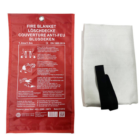 DVM-FBOX-1.2x1.8: Professional Fire blanket in Box, seize 1,2x1,8 m.