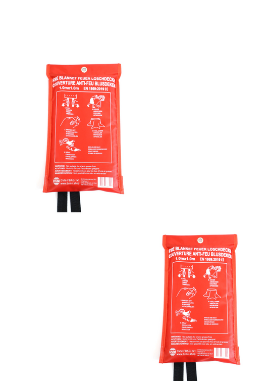 DVM-FBAG-1x1-2: 2x Superior fire blanket in bag, seize 1x1 m