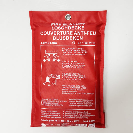 DVM-FBAG-1x1: Professional Fire blanket in Bag, seize 1x1 m.