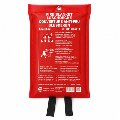 DVM-FBAG-1x1: Professional Fire blanket in Bag, size 1x1 m.