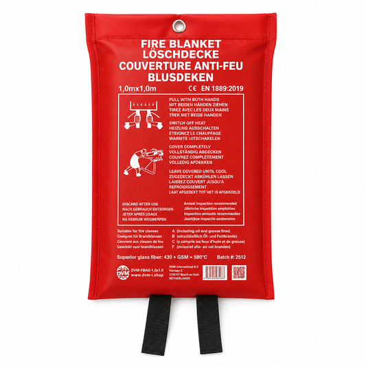 DVM-FBAG-1x1: Professional Fire blanket in Bag, size 1x1 m.