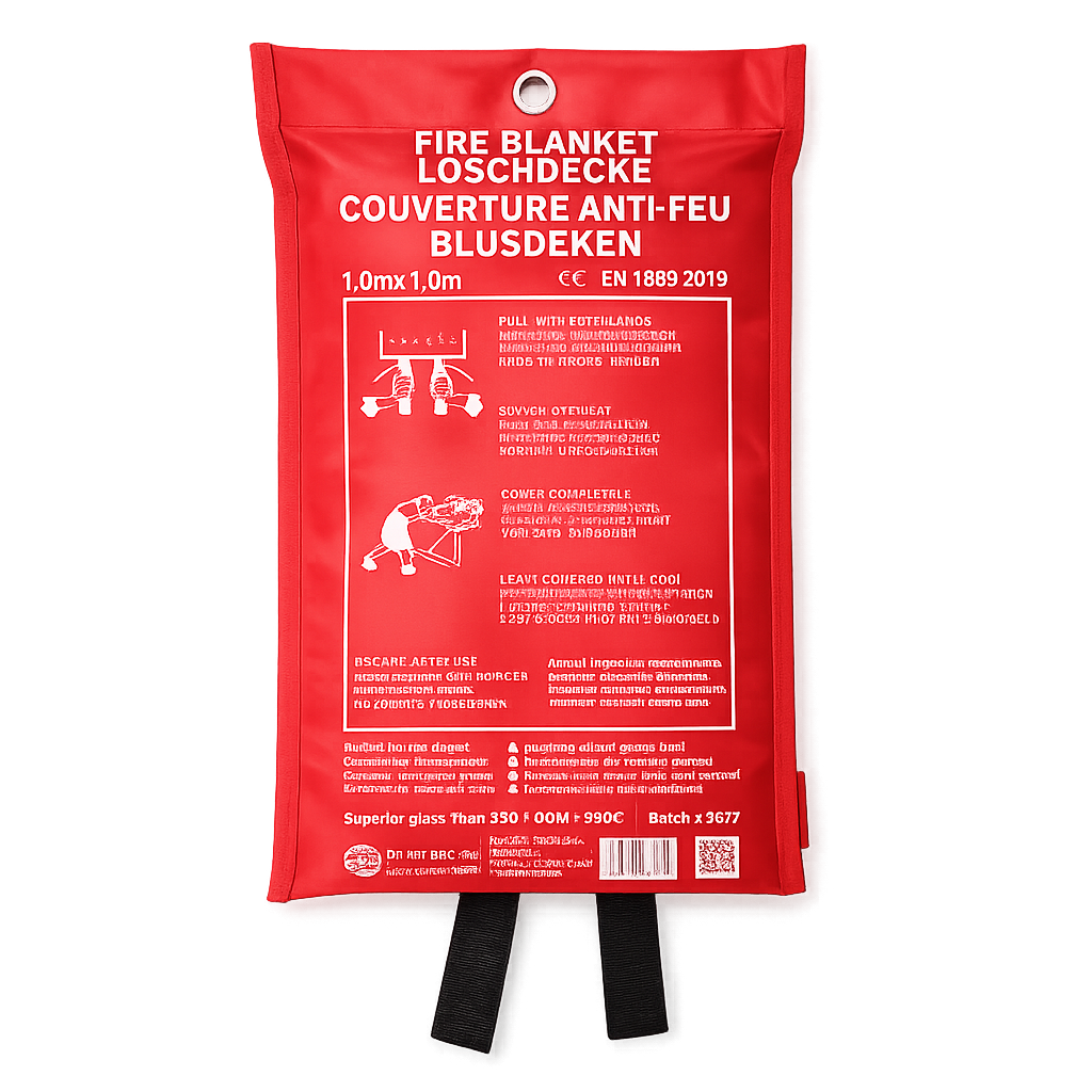 DVM-FBAG-1x1 : Couverture anti-feu professionnelle en sac, taille 1x1 m.