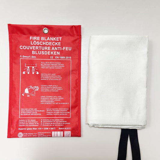 DVM-FBOX-1x1: Professional Fire blanket in Box, seize 1x1 m.