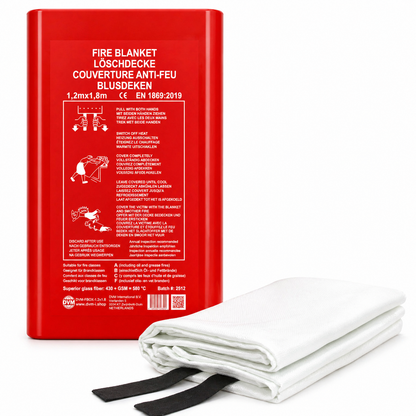 DVM-FBOX-1.2x1.8 : Couverture anti-feu professionnelle en boîte, taille 1,2x1,8 m.