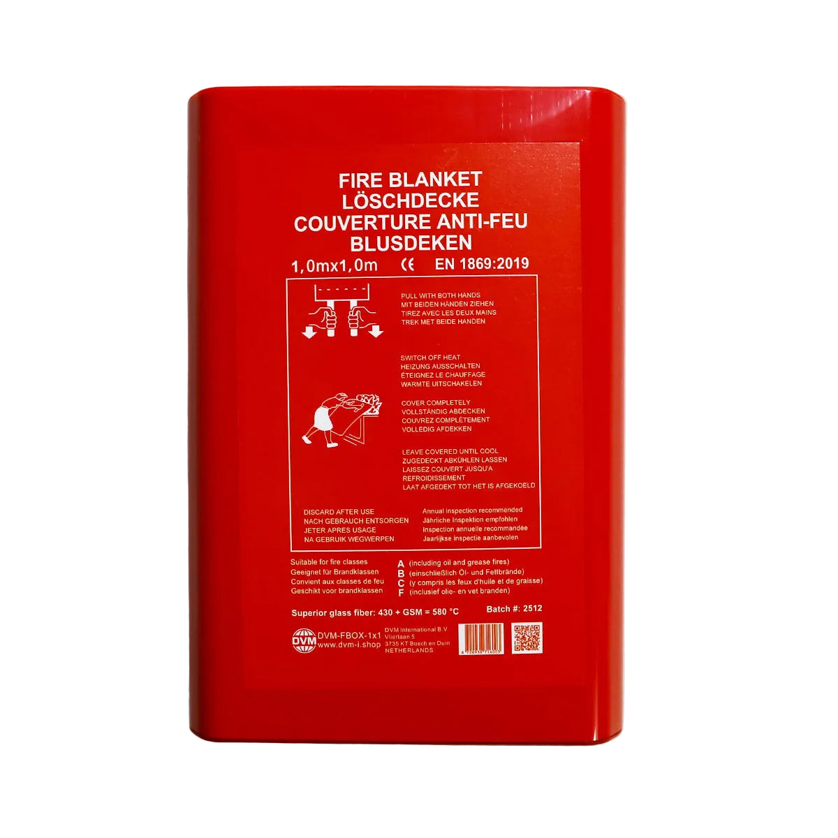 Fire blanket in box 1x1 m: DVM-FBOX-1x1