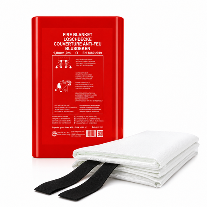 DVM-FBOX-1x1 : Couverture anti-feu professionnelle en boîte, taille 1x1 m.
