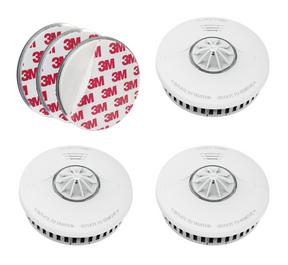 DVM-HA30MR-3: Set of 3 Heat detectors DVM-HA30MR, fixed 10-year battery, wireless interconnection, magnetic mounting