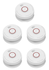 DVM-SB90-5: Set of 5 optical smoke detectors DVM-SB90, replaceable battery